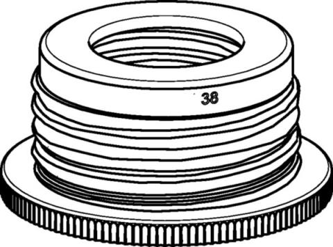 Bottle thread adapter GL45 to GL38ETFE